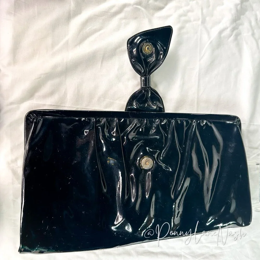 Vintage Ande Patent Leather Handbag Clutch Purse - Picture 6 of 9